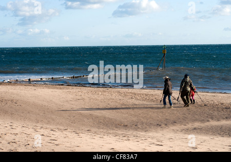 Détection de métaux sur la plage d''Exmouth Exmouth Devon,plage,Côtes,,coast, la mauvaise qualité de l'eau 2012, Surfers Against Sewage baignade,res Banque D'Images