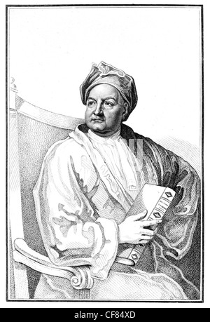 Jacob Tonson l'aîné 1655 1736 Editeur libraire anglais John Dryden John Milton William Shakespeare Cat Club Kit Banque D'Images