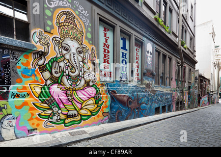 L'art du graffiti, Hosier Lane, Melbourne, Victoria, Australie Banque D'Images