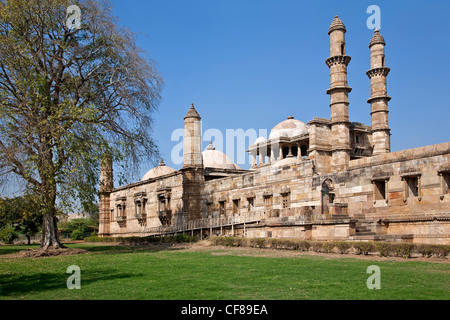 La mosquée Jama Masjid. Pavagadh Champaner parc archéologique. Le Gujarat. L'Inde Banque D'Images