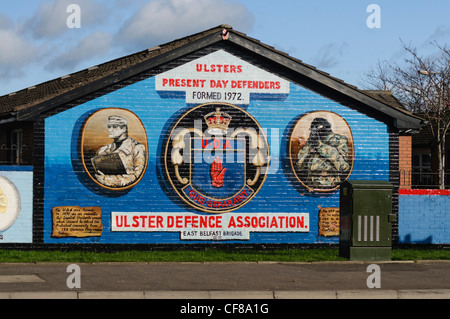 Murales loyalistes à 'Freedom Corner', Newtownards Road, Belfast Banque D'Images