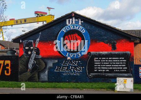 Murales loyalistes à 'Freedom Corner', Newtownards Road, Belfast Banque D'Images
