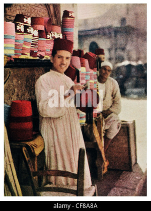 1926 Egypte Le Fez Tarboosh Banque D'Images