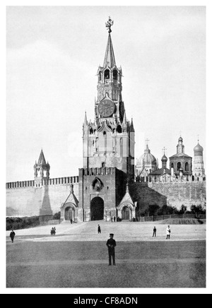 1926 Ancien État Entrée du Kremlin Troitskaya Trinity Tower Banque D'Images