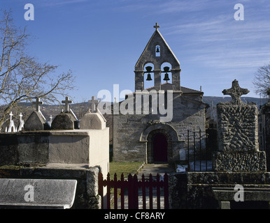 L'Espagne. La Galice. Chapelle Saint Thecla de Abeleda. De l'extérieur. Banque D'Images