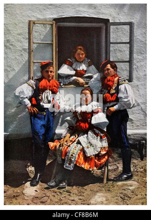 Vêtements morave la Tchécoslovaquie. 1927 Banque D'Images