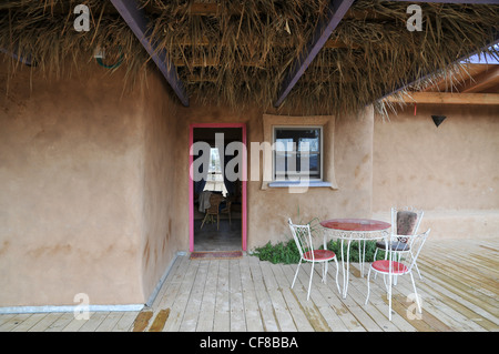 Israël, l'Aravah, une maison écologique en Moshav Paran Banque D'Images