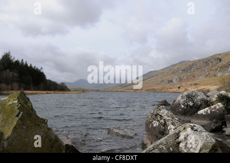 Llynnau Mymbyr prises de près de Plas y Brenin centre d'activité dans le Nord du Pays de Galles Snowdonia Banque D'Images