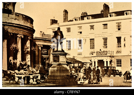 Statue de l'amiral Robert Blake Bridgwater, rue Fore Corn Exchange Eglise St Mary Street Ville marché Somerset England UK Banque D'Images