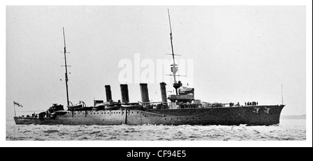 Le HMS Birmingham Town class des croiseurs légers de la Marine royale britannique a coulé un navire cuirassé détruit sous-marin allemand U-15 Banque D'Images