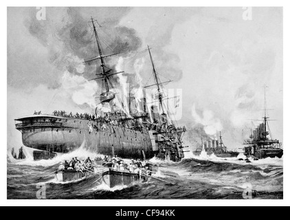 Cressy HMS Aboukir naufrage et Hogue Action de 22 Septembre 1914 Banque D'Images