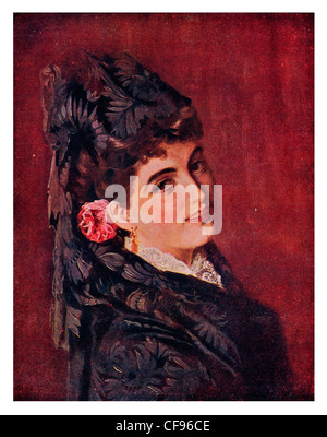 Une beauté espagnole par John Bagnold Burgess belle femme dame fille Espagne costume robe robe portrait Banque D'Images