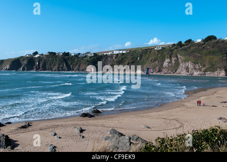 Journée ensoleillée sur la plage de Bantham à l'embouchure de la rivière Avon estuaire dans le South Hams dans le Devon Banque D'Images