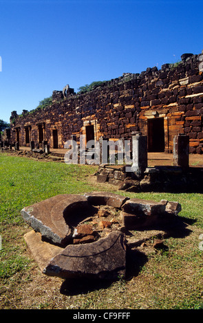 Cour du cloître. Mission jésuite de San Ignacio Mini ruines. Province de Misiones. L'Argentine. Banque D'Images