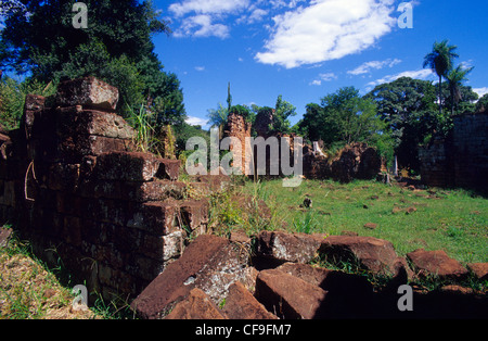 Ruines de la mission jésuite de Santa Ana. Province de Misiones. L'Argentine. Banque D'Images