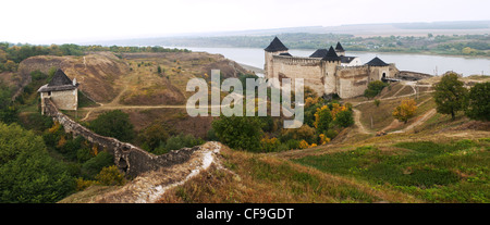 Panorama de la forteresse de Khotin, en Ukraine Banque D'Images