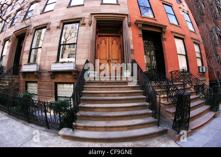 Appartements Brownstone sur Willow St Brooklyn Heights New York City Banque D'Images