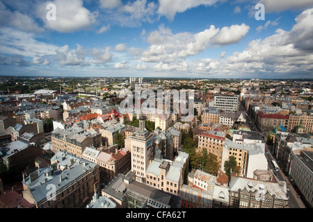 Riga, Lettonie, Pays Baltes, Europe, ville, vue panoramique, vue, des bâtiments, de la toiture, Skyline Banque D'Images