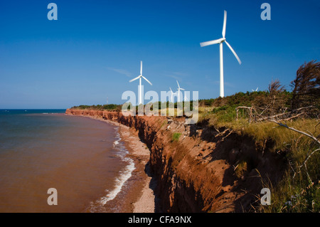 Éoliennes/producteurs d'énergie. Autre source d'énergie. Cap Nord, Prince Edward Island, Canada. Banque D'Images