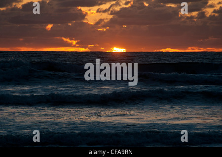 Coucher du soleil, Playa Hermosa Beach, Ensenada, Baja California, Mexique, mer, Banque D'Images