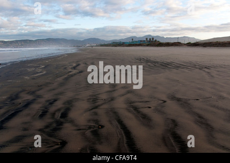 Playa Hermosa Beach, Ensenada, Baja California, Mexique, dunes, sable, de rides Banque D'Images