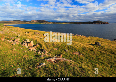 Achiltibuie, bay, la péninsule de Coigach, Coigach, Grande-Bretagne, Highland, highlands, sky, highland, falaises, littoral, paysages côtiers, Banque D'Images