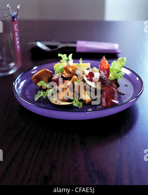 Champignon - salat avec vinaigrette aux canneberges - Banque D'Images