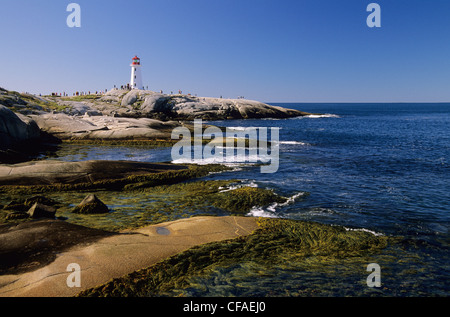 Le phare de Peggy's Cove, comté de Halifax, Nouvelle-Écosse, Canada. Banque D'Images