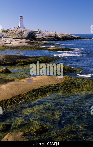 Le phare de Peggy's Cove, comté de Halifax, Nouvelle-Écosse, Canada. Banque D'Images