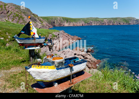 Affiche d'Art Populaire marin le long de la côte de Bay de Verde, Terre-Neuve et Labrador, Canada. Banque D'Images