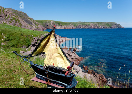 Affiche d'Art Populaire marin le long de la côte de Bay de Verde, Terre-Neuve et Labrador, Canada. Banque D'Images