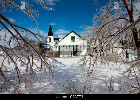 Anne of Green Gables Bureau de poste dans le village d'Avonlea en hiver, Cavendish, Prince Edward Island, Canada. Banque D'Images