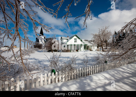 Anne of Green Gables Bureau de poste dans le village d'Avonlea en hiver, Cavendish, Prince Edward Island, Canada. Banque D'Images