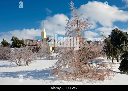 Le Village d'Avonlea en hiver, Cavendish, Prince Edward Island, Canada. Banque D'Images