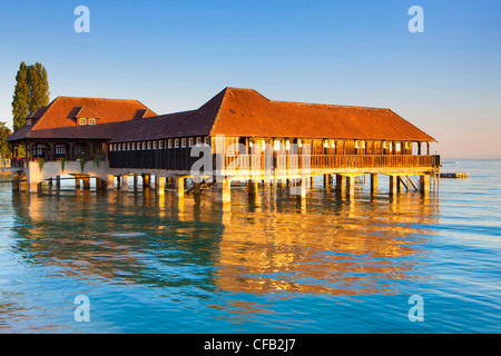 Rorschach, baignoire hut, Suisse, dans le canton de St-Gall, Lac de Constance, de poste, baignoire, lumière du matin, Banque D'Images