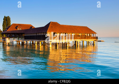 Rorschach, baignoire hut, Suisse, dans le canton de St-Gall, Lac de Constance, de poste, baignoire, lumière du matin, Banque D'Images