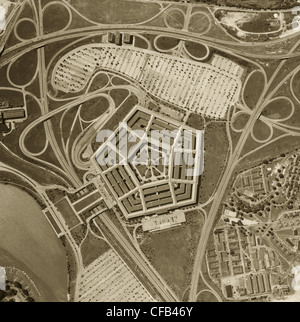Photographie aérienne historique pentagone, Arlington Virginia 1951 Banque D'Images