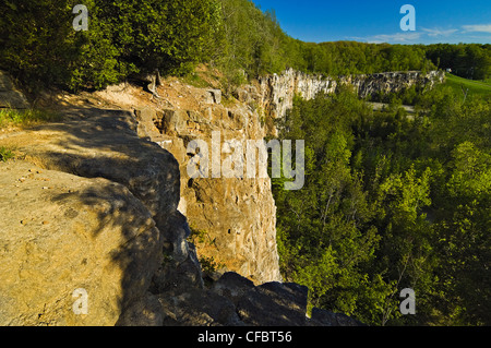 Les falaises calcaires de l'Escarpement du Niagara de Kelso/Glen Eden de conservation dans la région de Halton près de Milton, Ontario, Canada. Banque D'Images