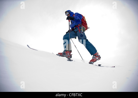 Un skieur d'arrière-pays, de glace Wapta, Alberta, Canada Banque D'Images