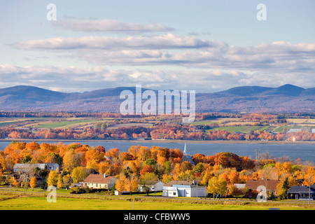 Fleuve Saint-Laurent, Saint-Michel-de-Bellechasse, Québec, Canada. Banque D'Images