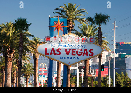 USA, United States, Amérique, Nevada, Las Vegas, ville, bienvenue, connectez-vous, l'attraction, rêve, célèbre, voyage, chance, jeux de hasard, touristiques, Banque D'Images