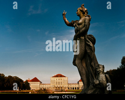 Berlin, Allemagne, statue, München, Munich, château de Nymphenburg, château, parc, parc du château, figure, statue, Wit Banque D'Images