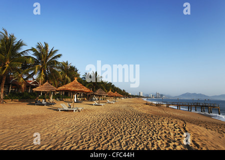 Plage, l'hôtel Evason Ana Mandara, Nha Trang, Khanh Ha, Vietnam Banque D'Images