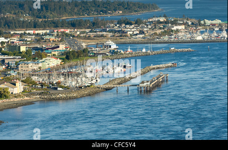 Une vue aérienne de Campbell River Waterfront Banque D'Images