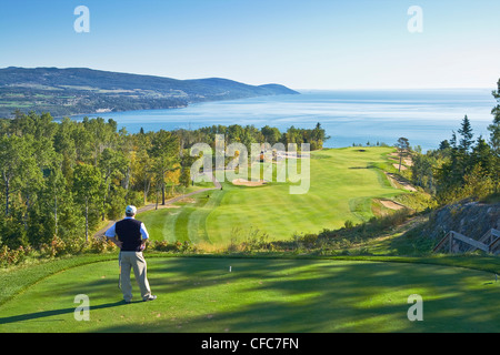 Golfeur au Fairmont Le Manoir Richelieu Golf. La Malbaie, Charlevoix, Québec, Canada Banque D'Images