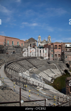 Teatro Greco à Catane en Sicile Banque D'Images