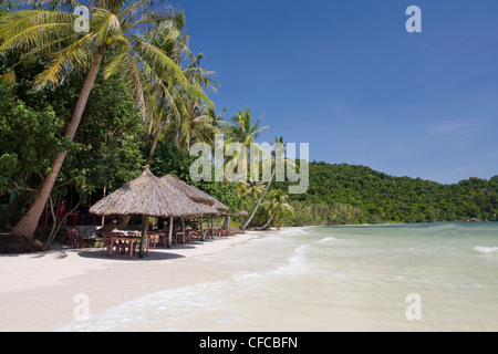 L'Asie, vacances, île, île, Mer, palmiers, Phu Quoc,, Asie du Sud-Est, Pacifique Sud, plage de sable fin, Sao, plage, mer, plage vac Banque D'Images