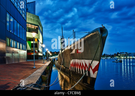 Sous-marin USS Torsk, Memorial, Inner Harbour, Barltimore, Maryland, États-Unis Banque D'Images