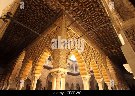 Alcazar, du patrimoine culturel mondial de l'Unesco, Séville, Andalousie, Espagne Banque D'Images