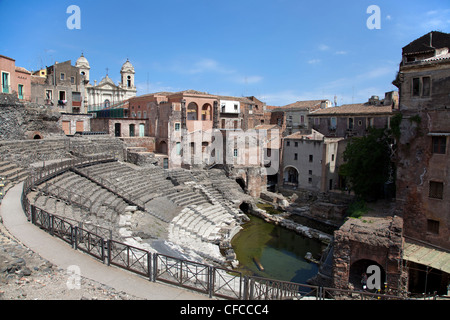 Teatro Greco à Catane en Sicile Banque D'Images